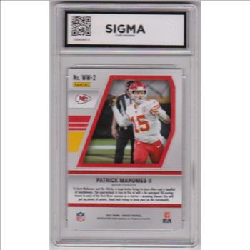 Graded Sigma Gem Mint 10 - Patrick Mahomes 2021 Panini Mosaic Will To Win #WW-2 Insert Card