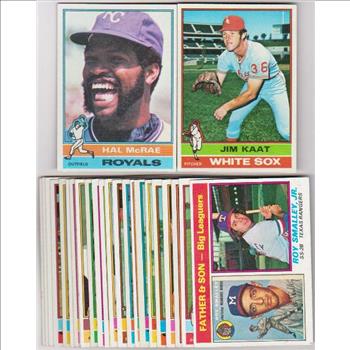 25 Different 1976 Topps Baseball Cards w/ Jim Kaat + More