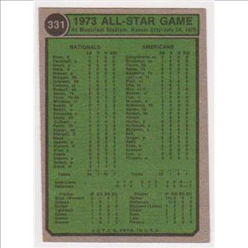 1974 Topps Carlton Fisk/Johnny Bench #331 Card - HOF'ers