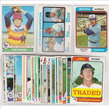 25 Different 1970's Topps Baseball Cards (1973-1979) w/ Joe Niekro + More