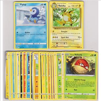 25 Different Pokemon Trading Cards w/ Piplup + More
