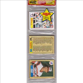 1987 Topps Baseball 49 Card Rack Pack w/ Dave Winfield On Front