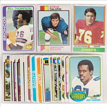 24 Different 1970's Topps Football Cards (1973-1979) w/ Bill Thompson + More