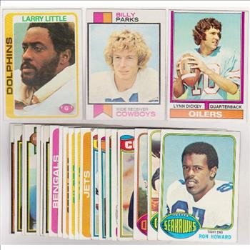 24 Different 1970's Topps Football Cards (1973-1979) w/ Larry Little + More