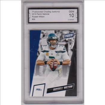 Graded Gem Mint 10 - Russell Wilson 2019 Panini National #26 Card