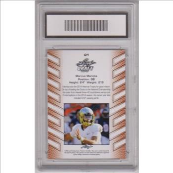 Rookie Graded Gem Mint 10 - Marcus Mariota 2015 Leaf Draft #01 Card