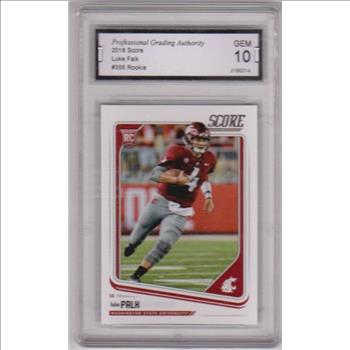 Rookie Graded Gem Mint 10 - Luke Falk 2018 Score #355 Card