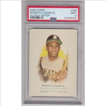 Graded PSA Mint 9 - Roberto Clemente 2006 Topps Allen & Ginter #268 Card