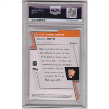 Graded PSA Mint 9 - Willie Mays 2012 Topps A Cut Above #ACA-14 Insert Card