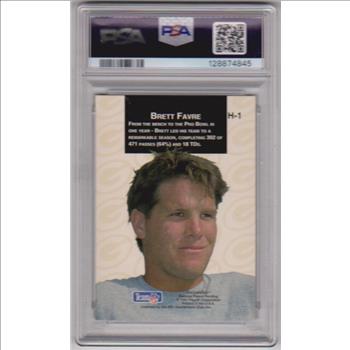 Graded PSA Mint 9 - Brett Favre 1993 Playoff Headliners #H-1 Insert Card