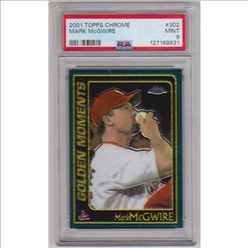 Graded PSA Mint 9 - Mark McGwire 2001 Topps Chrome #302 Card