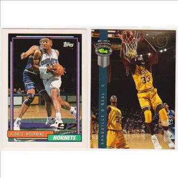 Rookies - Shaquille O'Neal 1992 Classic 4-Sport C3 #PR1 Promo + Alonzo Mourning 1992-93 Topps #393 Cards