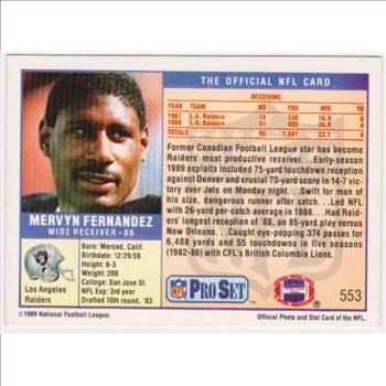 ERROR - Steve Young 1989 Pro Set WRONG BACK Super Bowl XXIV Card