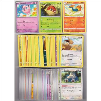 100 Different Pokemon Trading Cards w/ Jigglypuff + More