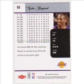 Kobe Bryant 2007-08 Fleer Ultra #80 Card