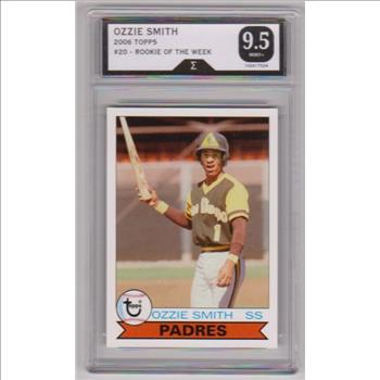 Graded Sigma Mint+ 9.5 - Ozzie Smith 2006 Topps Rookie Of The Week #20 Card