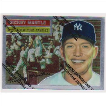 Mickey Mantle 1956 Topps #135 Commemorative Card - 1996 Topps Finest #6 of 19 Insert Card
