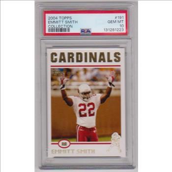 Graded PSA Gem Mint 10 - Emmitt Smith 2004 Topps Collection #191 Card