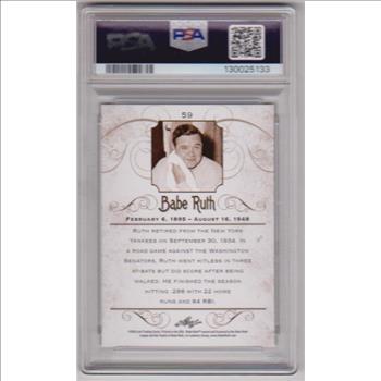 Graded PSA Gem Mint 10 - Babe Ruth 2016 Leaf Ruth Collection #59 Card