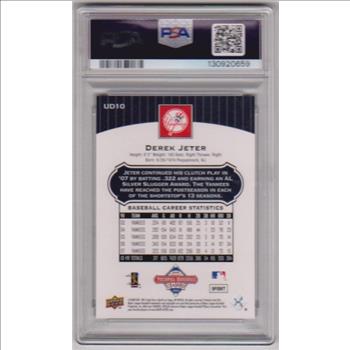 Graded PSA Gem Mint 10 - Derek Jeter 2008 Upper Deck National Baseball Card Day #UD10 Card
