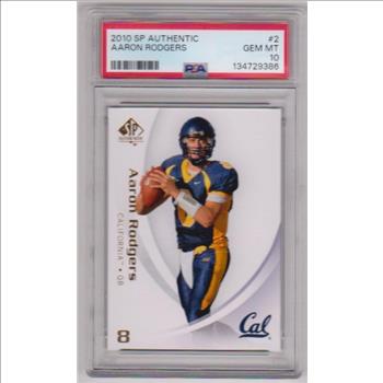 Graded PSA Gem Mint 10 - Aaron Rodgers 2010 SP Authentic #2 Card