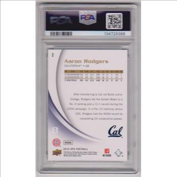 Graded PSA Gem Mint 10 - Aaron Rodgers 2010 SP Authentic #2 Card