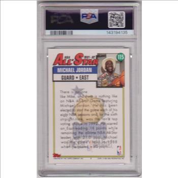 Graded PSA Mint 9 - Michael Jordan 1992-93 Topps All-Star #115 Card