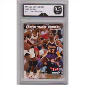 Graded Sigma Mint+ 9.5 - Magic Johnson 1992 Skybox USA #30 Card