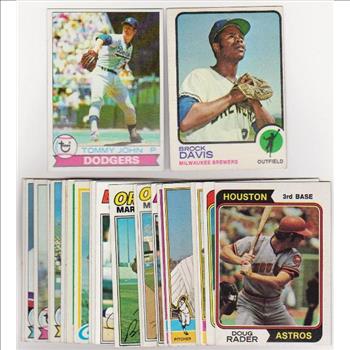 25 Different 1970's Topps Baseball Cards (1973-1979) w/ Tommy John + More