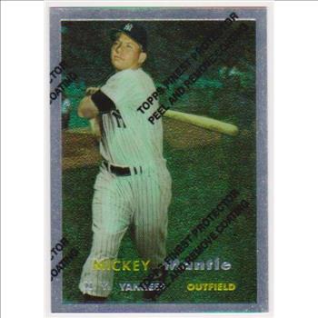 Mickey Mantle 1957 Topps Finest #95 Commemorative Card - 1996 Topps #7 of 19 Insert Card