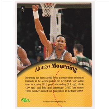 1 Of Only 795 Produced - Alonzo Mourning 1995 Classic 5-Sport Printers Proof #200 Card 