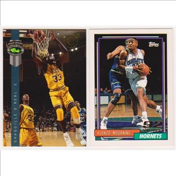 Rookies - Shaquille O'Neal 1992 Classic 4-Sport C3 #PR1 Promo + Alonzo Mourning 1992-93 Topps #393 Cards
