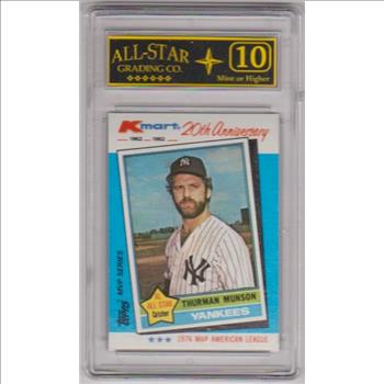 Graded 10 - Thurman Munson 1982 Topps KMart 20th Anniversary #29 Card