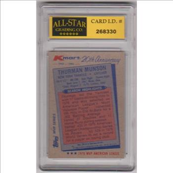 Graded 10 - Thurman Munson 1982 Topps KMart 20th Anniversary #29 Card