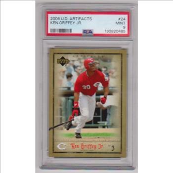 Graded PSA Mint 9 - Ken Griffey, Jr. 2006 Upper Deck Artifacts #24 Card