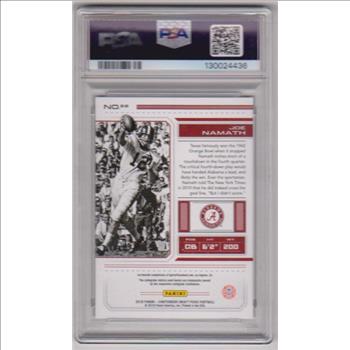 Graded PSA Gem Mint 10 - Joe Namath 2018 Panini Contenders Draft Picks #52 Card