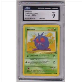 Graded CGC Mint 9 - Venonat 1999 Pokemon Jungle #63/64 Card