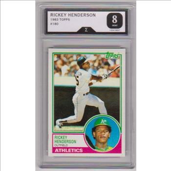 Graded Sigma Mint 8 - Rickey Henderson 1983 Topps #180 Card