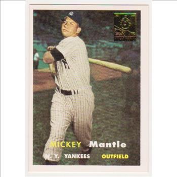 Mickey Mantle 1957 Topps #95 Commemorative Card - 1996 Topps #7 of 19 Insert Card