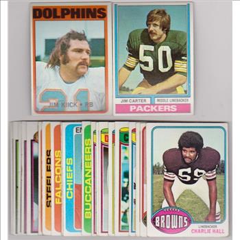 24 Different 1970's Topps Football Cards (1972-1979) W/ Jim Kiick + More