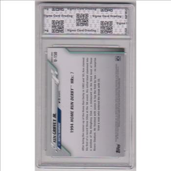 Graded Sigma Mint 9 - Ken Griffey, Jr. 2020 Topps Update #U-150 Card