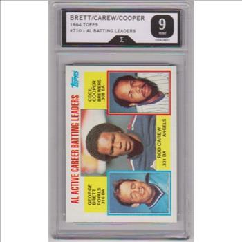Graded Sigma Mint 9  - George Brett/Rod Carew/Cecil Cooper 1984 Topps #710 Card