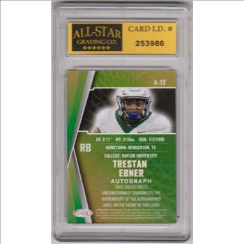 Signed Rookie Graded 10 - Trestan Ebner 2022 Sage #A-TE Certified Autographed Insert Card
