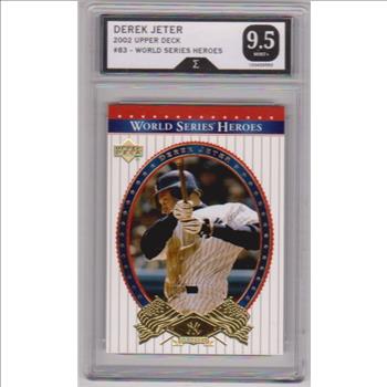 Graded Sigma Mint+ 9.5 - Derek Jeter 2002 Upper Deck World Series Heroes #83 Card