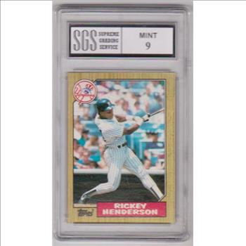 Graded Mint 9 - Rickey Henderson 1987 Topps #735 Card