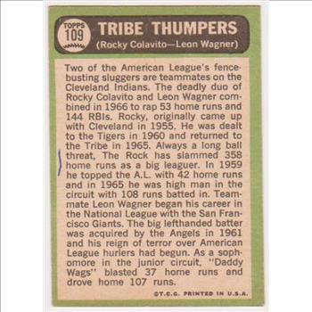 1967 Topps Rocky Colavito/Leon Wagner Tribe Thumpers #109 Card