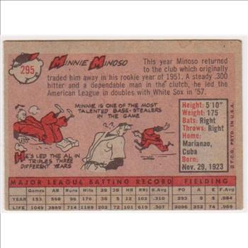1958 Topps Minnie Minoso #295 Card