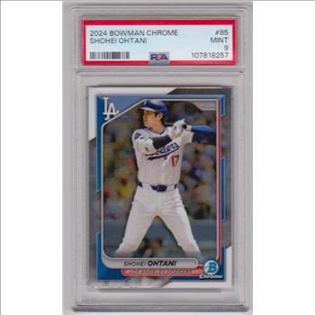 Graded PSA Mint 9 - Shohei Ohtani 2024 Bowman Chrome #85 Card