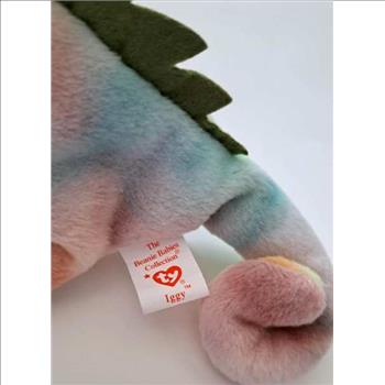 1997 Ty Beanie Baby Rainbow The Chameleon - New With Iggy Error Tags