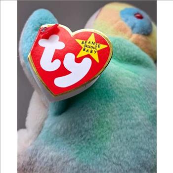 1997 Ty Beanie Baby Rainbow The Chameleon - New With Iggy Error Tags